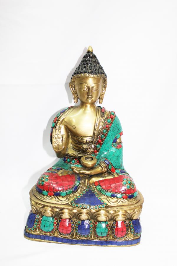 14i inch Brass Buddha