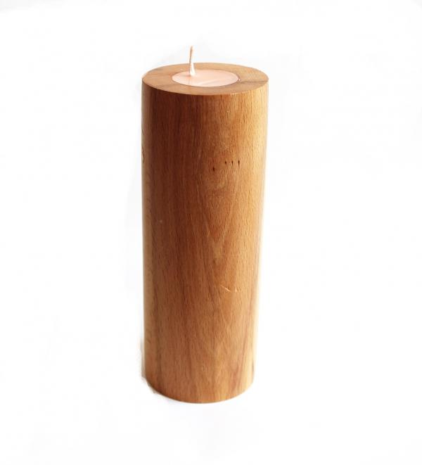 Spine Wood  8' inch Scented Candle Pillar
