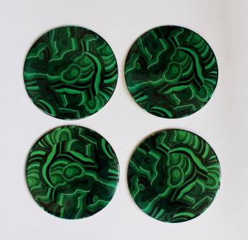 4inch Resin coasters in Melachite with Iron base 