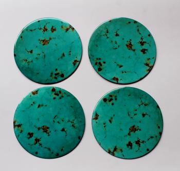 4inch Resin coasters in Turquoise with Iron base 