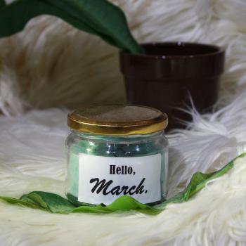Hello March- Sea Green - MESSAGE PERSONALIZED SOY AROMA CANDLE