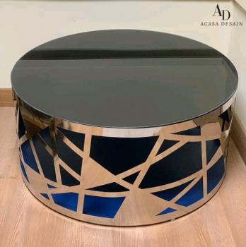 Steel & Glass- Round Coffee Table 