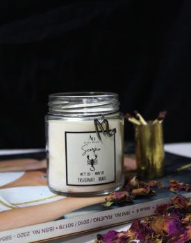 Scorpio Zodiac Black or Rose Gold plated passionate trait charm Aroma Soy Candle
