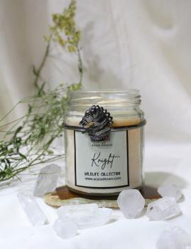 3D Knight Aroma Soy Jar Candle from Wildlife Collection (Black/ Gold / Rose Plating) 