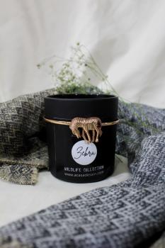 3D Zebra Aroma Soy Black Matte Candle from Wildlife Collection (Black/ Gold / Rose Plating) 