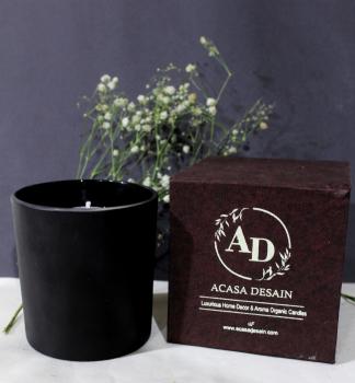 Plain Black Matte Jar Aroma Candle with Box (Customized Aroma)