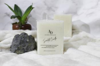 White Soy 3 inch Square Pillar candle